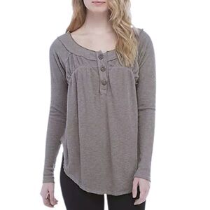 Free People Gray Waffle Henley XS 0-2 NWTS
